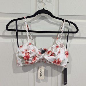 Forever 21 Woven Top/ Crop Top Bralette Cream Pink Small